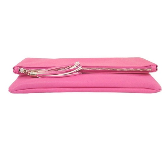 NWOT Foldover Clutch with Tassel - Pink - Picture 4 of 6